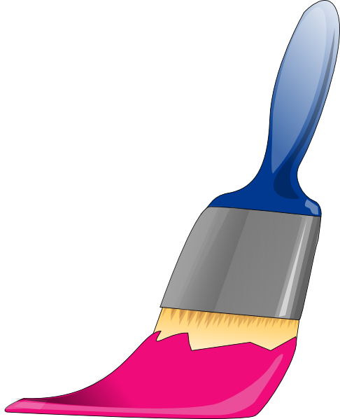 Pink Clipart Paint Brush - Pink Paint Brush Clipart (486x598), Png Download