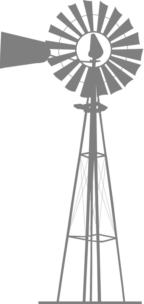 Farm Windmill Silhouette (476x1000), Png Download