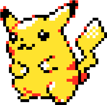 Pikachu 8-bits - 8 Bit Pokemon Grid (480x440), Png Download