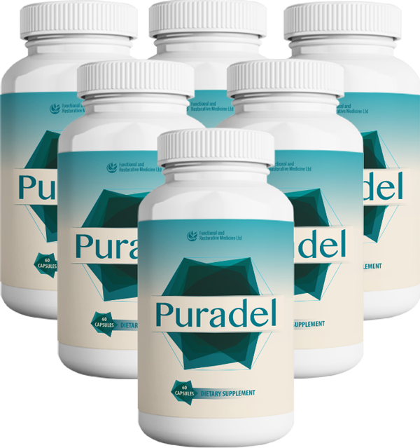 6x Puradel - Plastic Bottle (600x639), Png Download