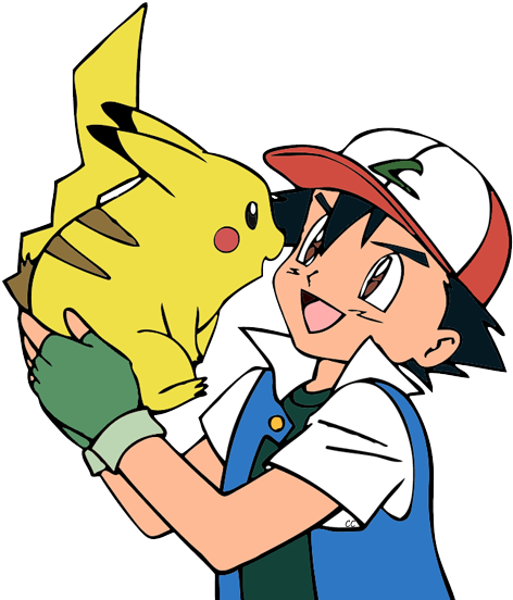 Pikachu Ash, Pikachu - Pikachu And Ash (484x554), Png Download