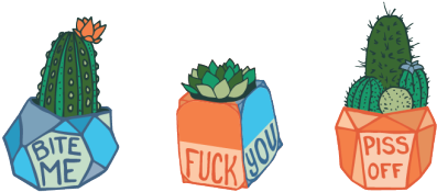 Fuck You Lents - Transparent Tumblr Cactus Png (500x302), Png Download