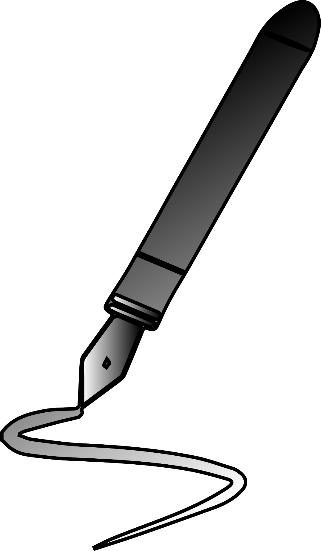 Calligraphy Pen Clipart Black And White | Download PNG Image