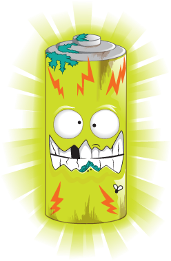 Flat-battery - Grossery Gang Series 2 Wikia (412x406), Png Download