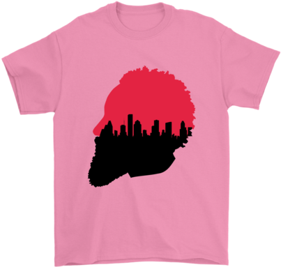 Harden Silhouette Houston Skyline T-shirt - T Shirt Fortnite Nike Just Play (480x480), Png Download