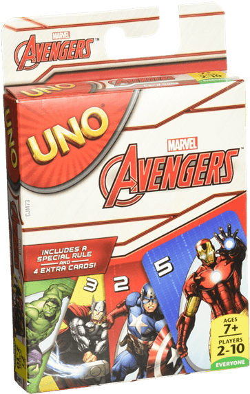 Marvel Avengers Uno Card Game By Mattel (600x600), Png Download