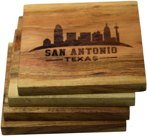 San Antonio Texas Skyline Coasters - Prestige Decanters San Antonio Texas Skyline Coasters (480x480), Png Download