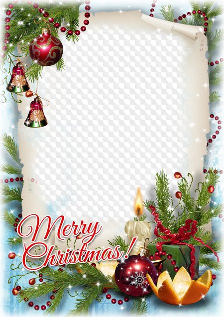 Free Christmas Photo Frame Merry Christmas - Png Christmas Frame Free (450x636), Png Download