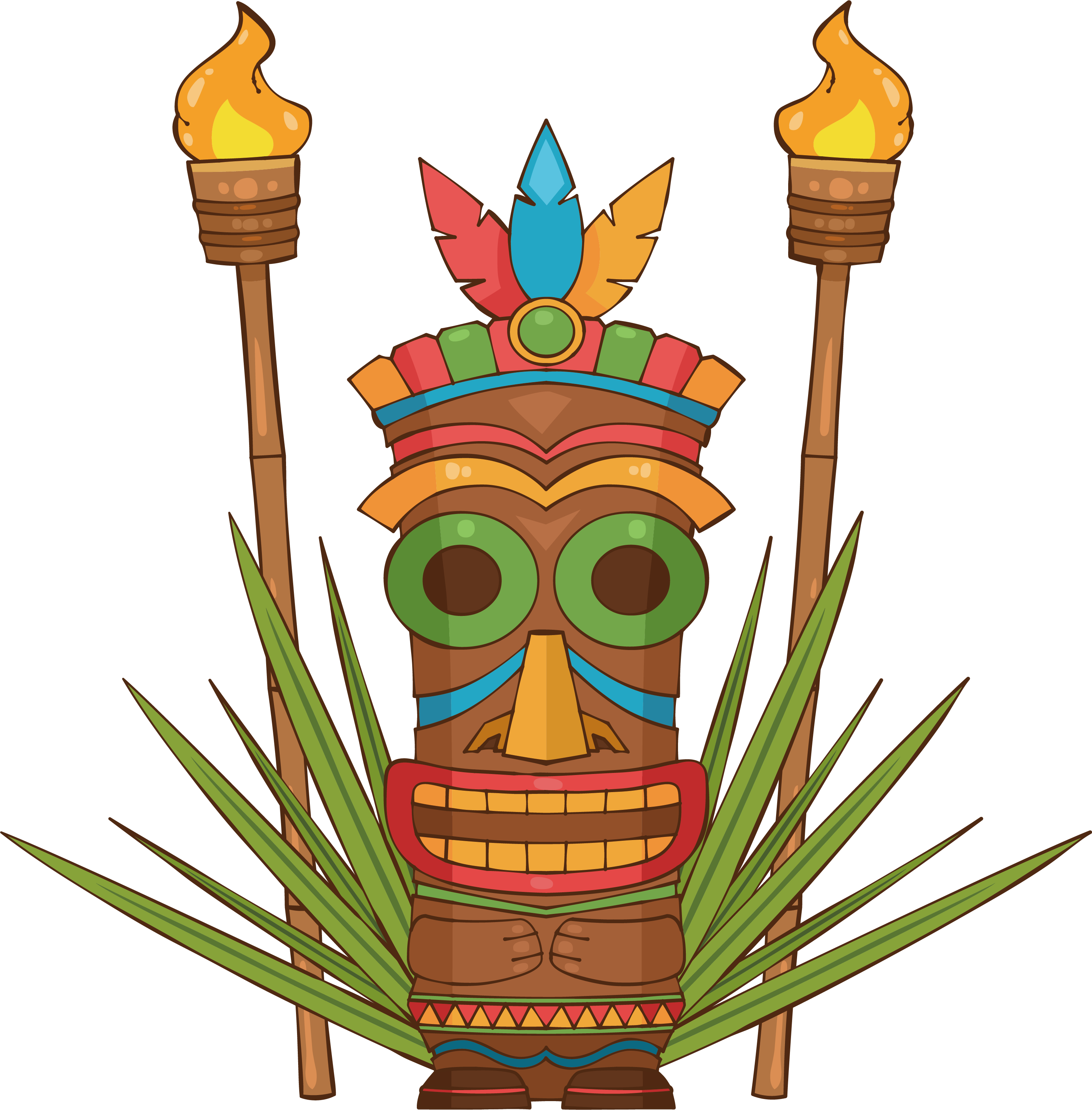 Hawaii Tiki Funcandi Jungle Run - Hawaiian Tiki Mask Png (3073x3125), Png Download