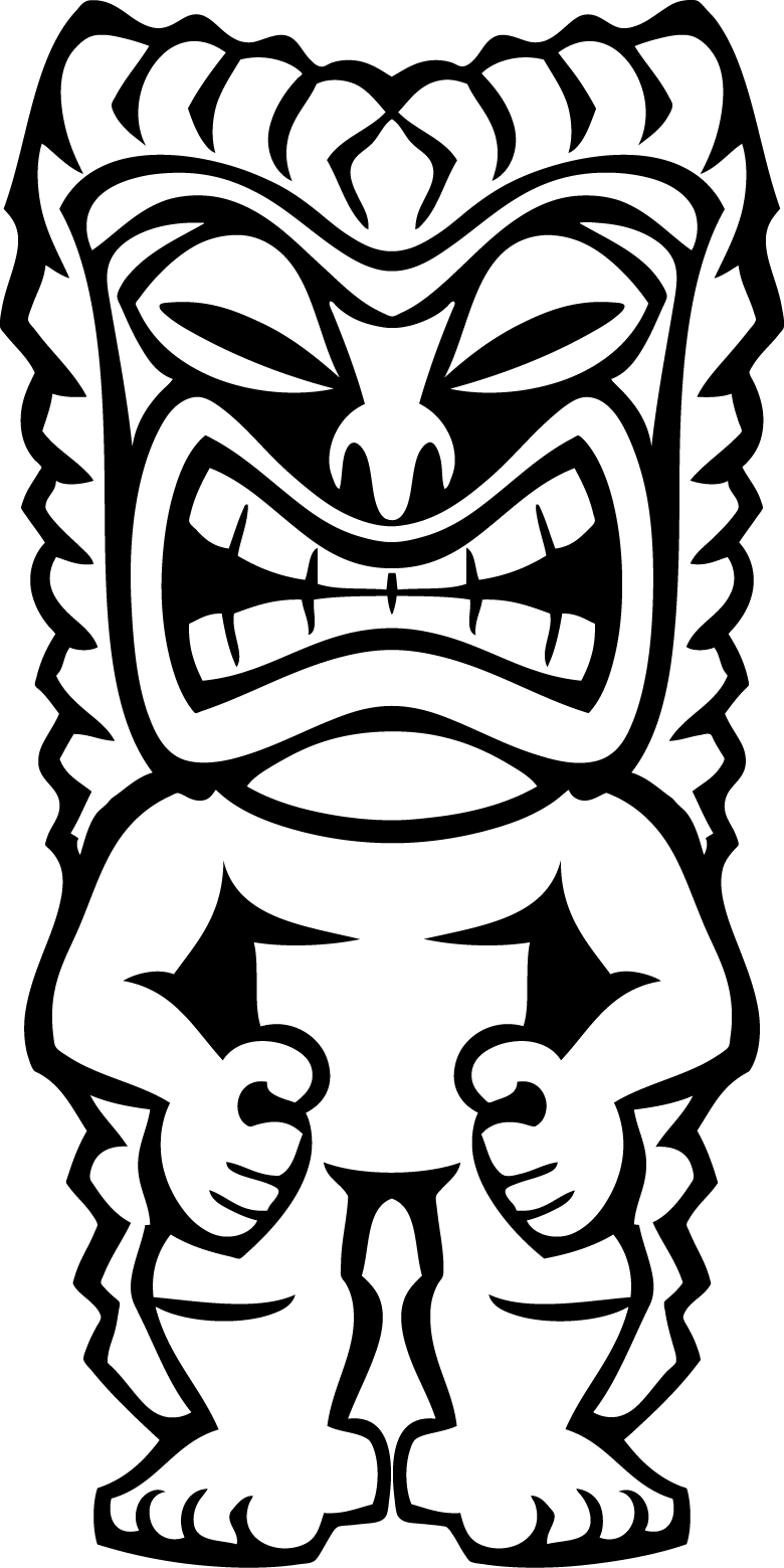Hawaiian Tiki Clip Art Clipart Panda Free Clipart Images - Tiki Clipart Black And White (780x1559), Png Download