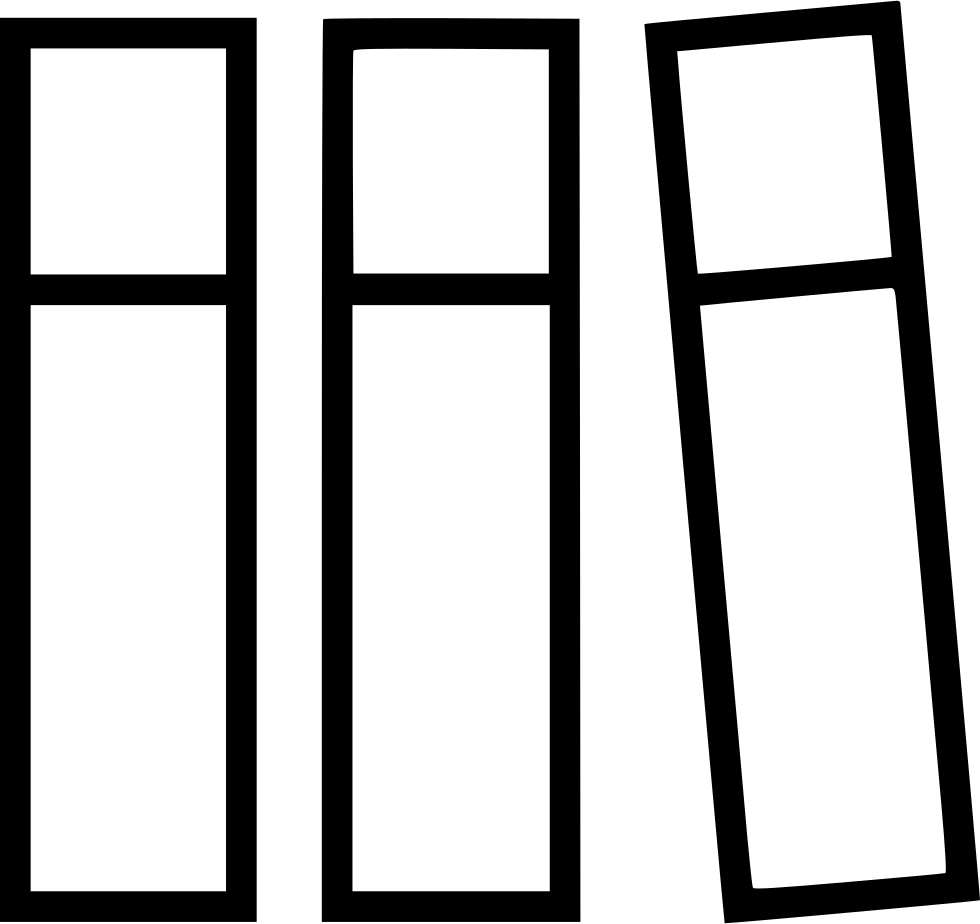Books Stack Shelf - Png Book Stacks Icon Bw (980x924), Png Download