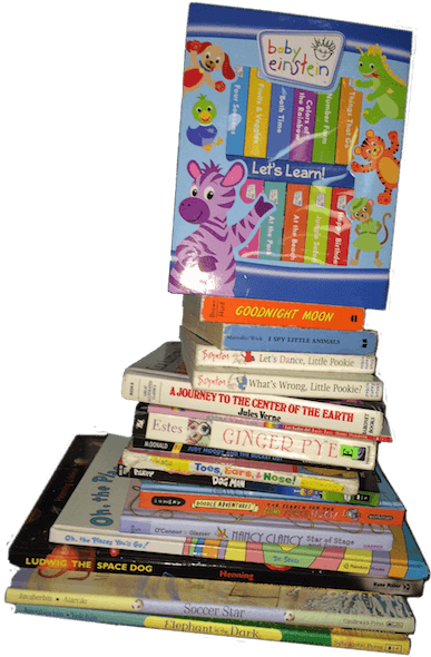 Cropped Stack Of Kids Books - Baby Einstein My First Library [book] (400x607), Png Download