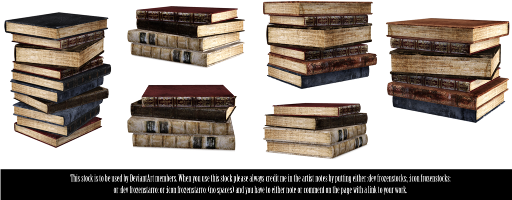 Stacks Of Books Renders By Frozenstocks - Stacks Of Books Render (1024x410), Png Download