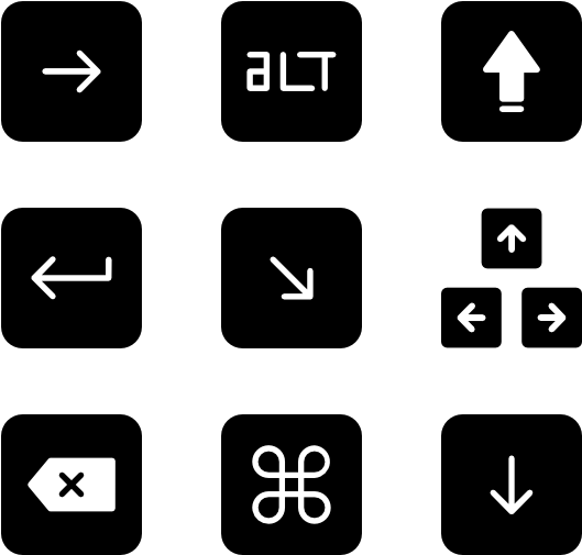 Keyboard - Twitter Facebook Logo Black (600x564), Png Download