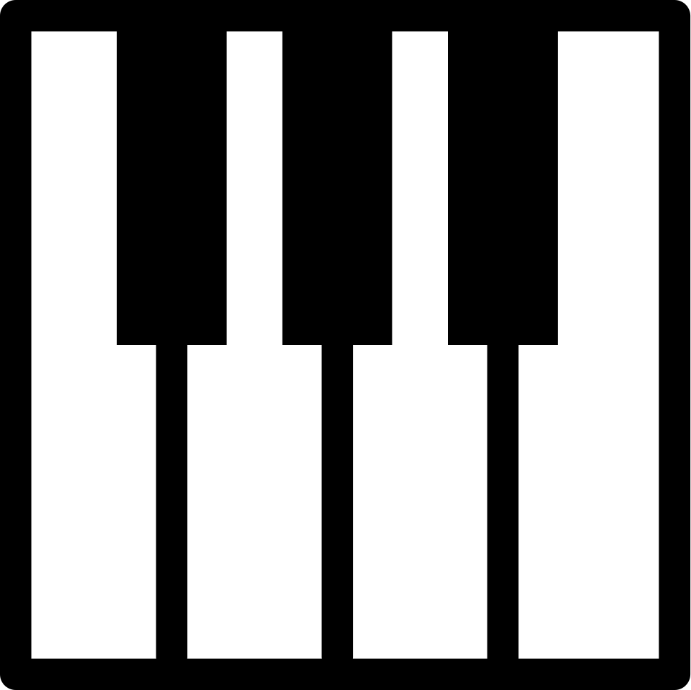 Piano Keyboard Keys Silhouette - Key (981x980), Png Download