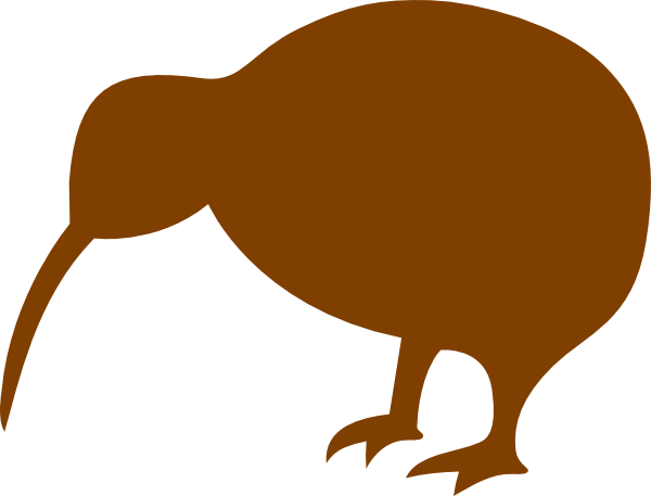 Kiwi Bird Clipart Tiki - Kiwi Bird Silhouette (600x457), Png Download