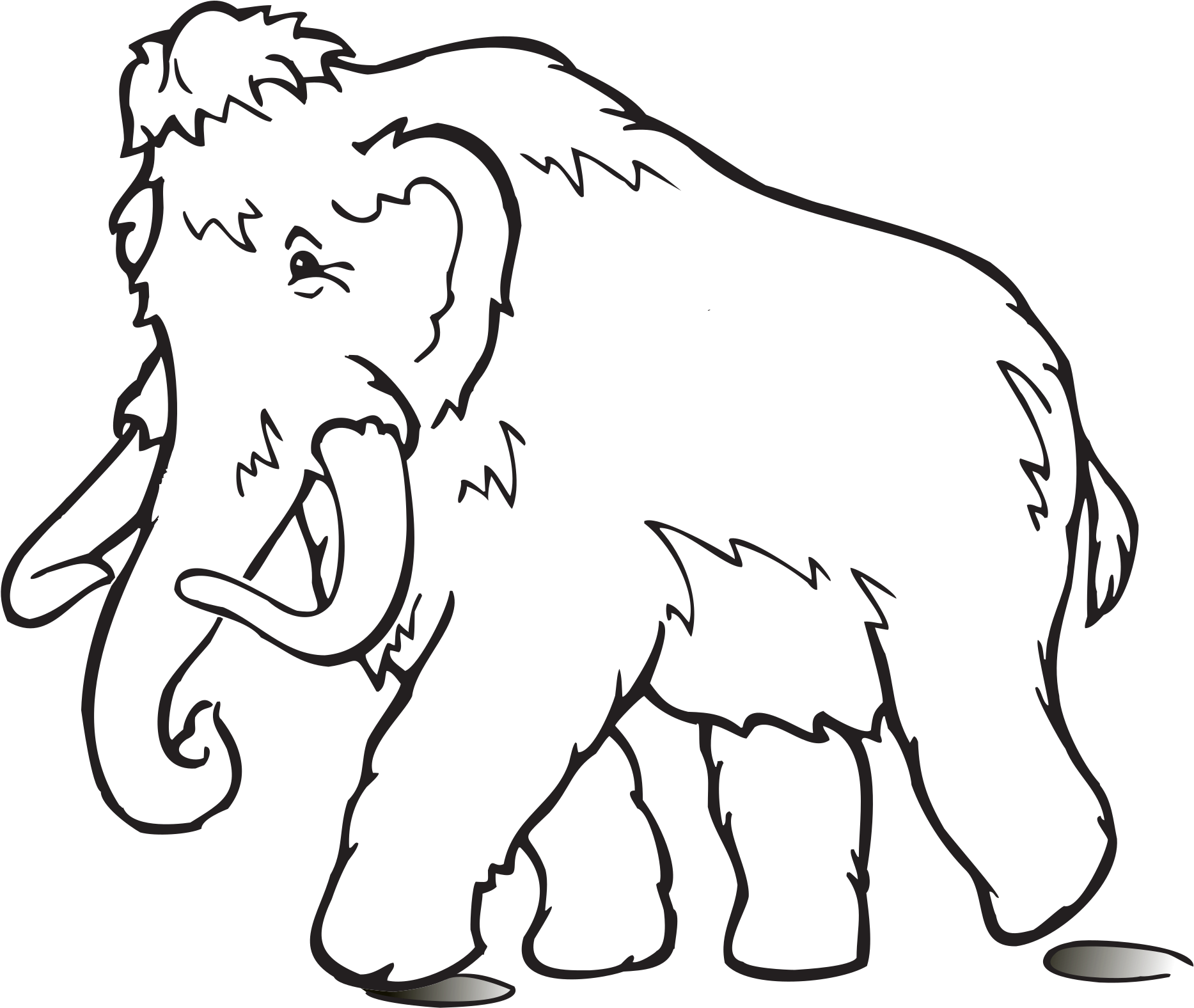 Animals Colouring African Elephant Woolly Mammoth Colouring - Cute Woolly Mammoth Throw Blanket (510x340), Png Download