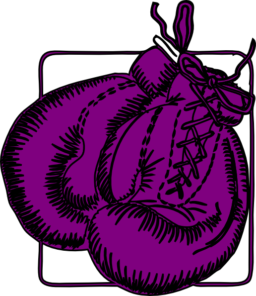 Boxer Clipart Box Glove - Purple Boxing Glove Transparent (516x595), Png Download