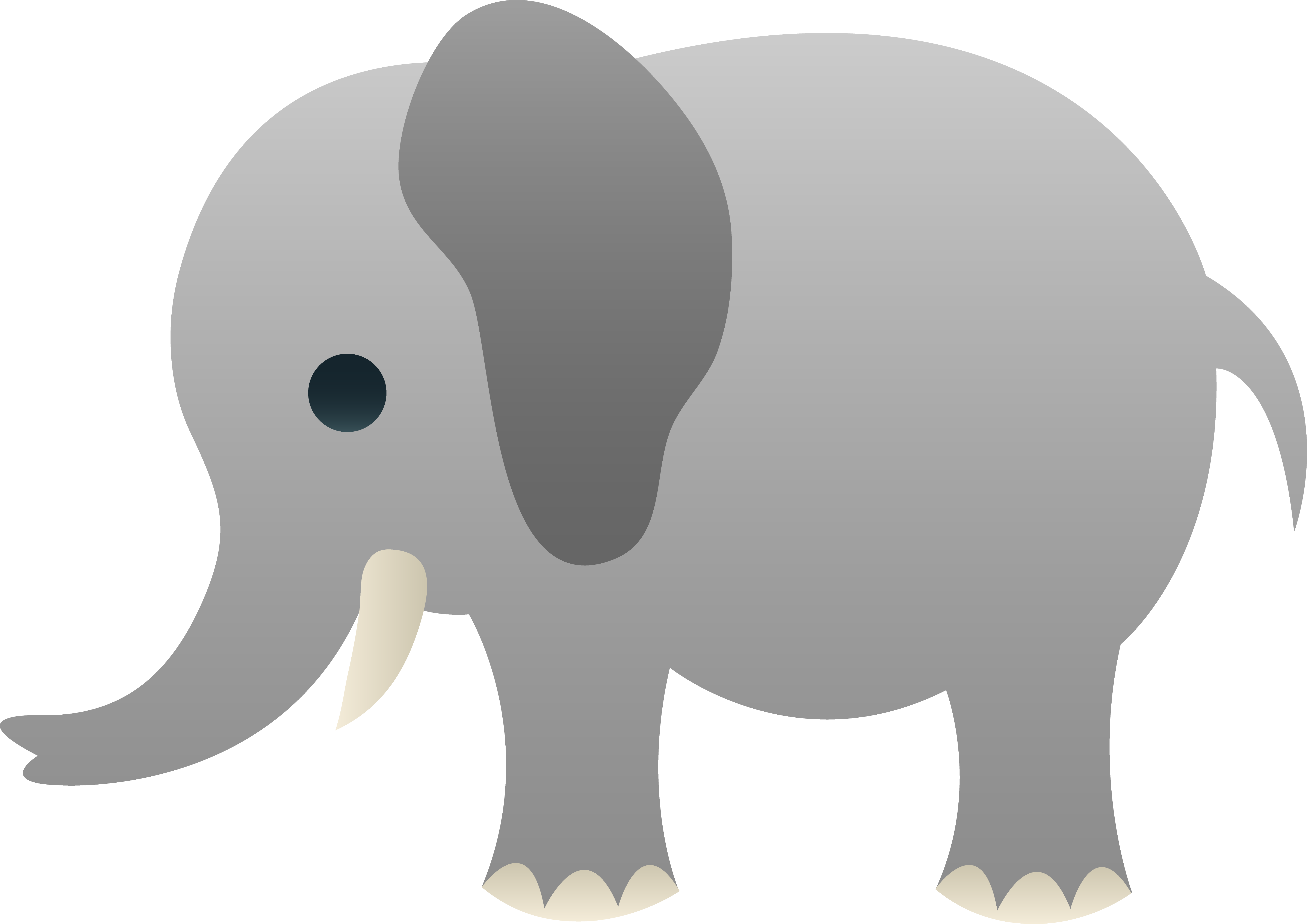 Little Gray Elephant Clip Art - Grey Elephant Clipart (6093x4307), Png Download