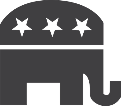 Republican Baleshiski Drops Out Of 30th Race After - Republican Elephant Black And White (389x340), Png Download