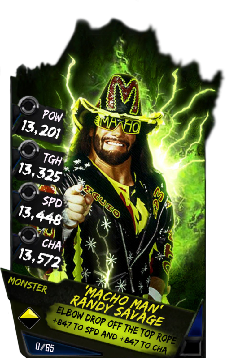 Randysavage S4 17 Monster - Wwe Supercard Monster Cards (733x1158), Png Download