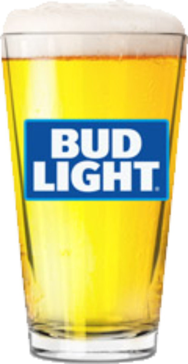 Bud Light 16 Oz Pint Glass - Bud Light 2-pack Glass Pint, 16oz (259x500), Png Download