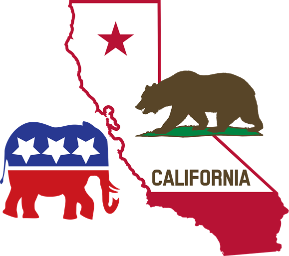 Elephant California Bear - California Flag Star (579x513), Png Download