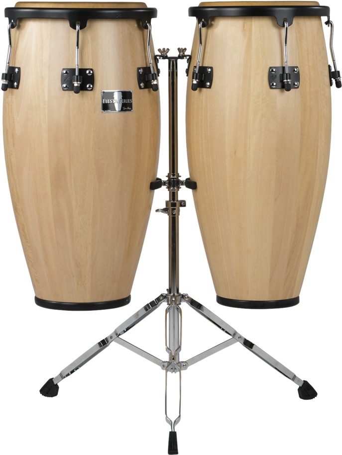 Gon Bops Fiesta Conga Set With Dual Conga Stand Natural (787x1024), Png Download