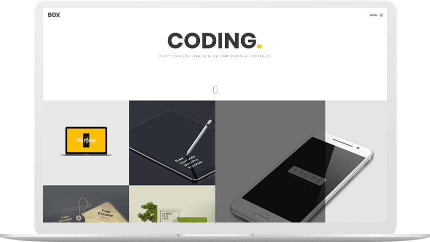 Box Minimal Portfolio Template - Bootstrap Portfolio Template (861x484), Png Download