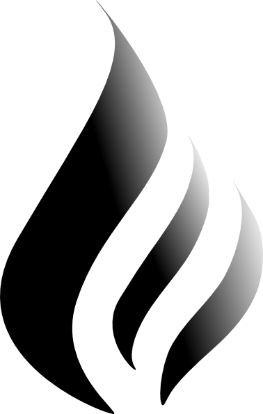B&w Flame Logo Clip Art - Silhouette Flame (378x596), Png Download