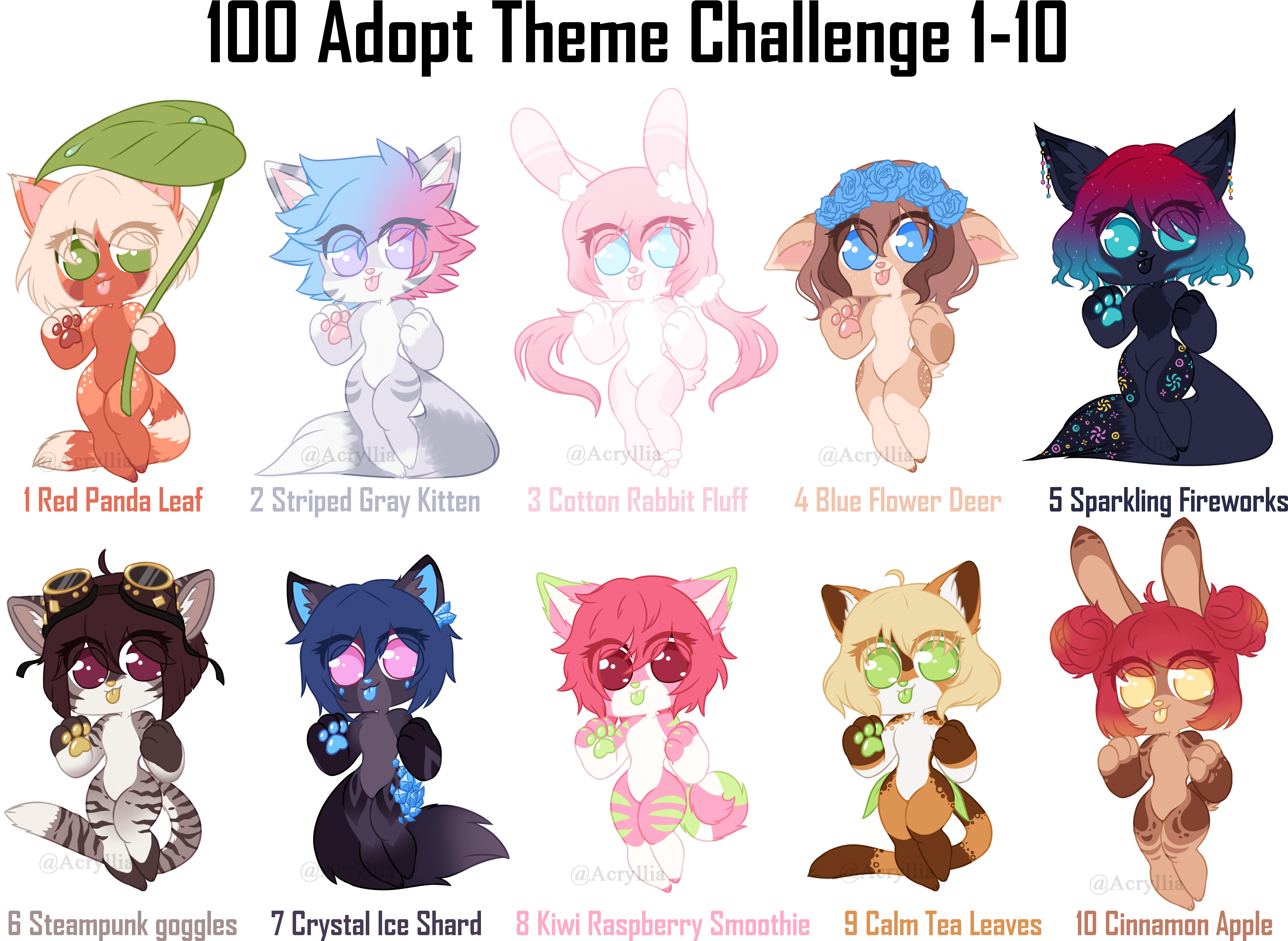 Anthro Adopts Themed Batch 1-10 - Schrodinger's Cat Plays Rectangle Magnet (3364x2503), Png Download