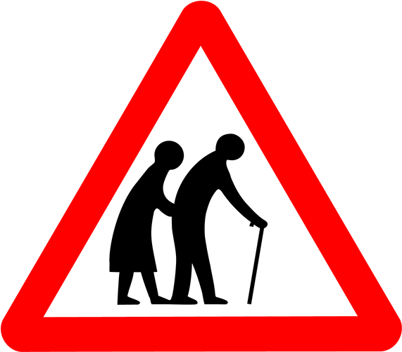 Old People Road Sign (600x527), Png Download