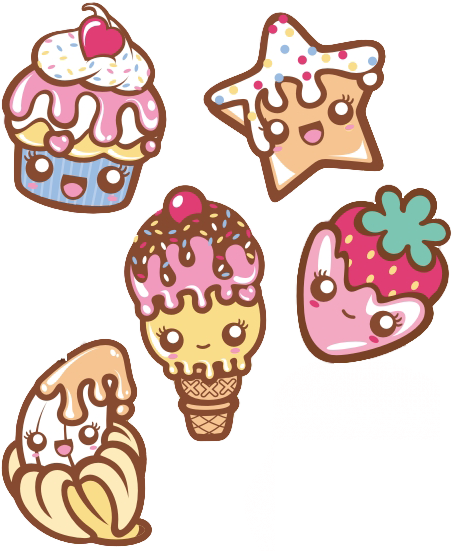 Kawaii Tumblr Food Png - Cute Ice Cream Design (473x566), Png Download