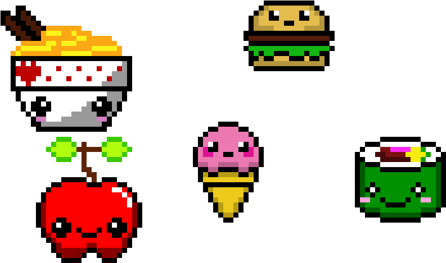 Kawaii Food - Pixel Art Kawaii Food (1090x630), Png Download