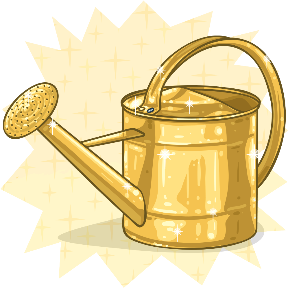 Golden Watering Can - Sprinkler Tool Clip Art (1024x1024), Png Download