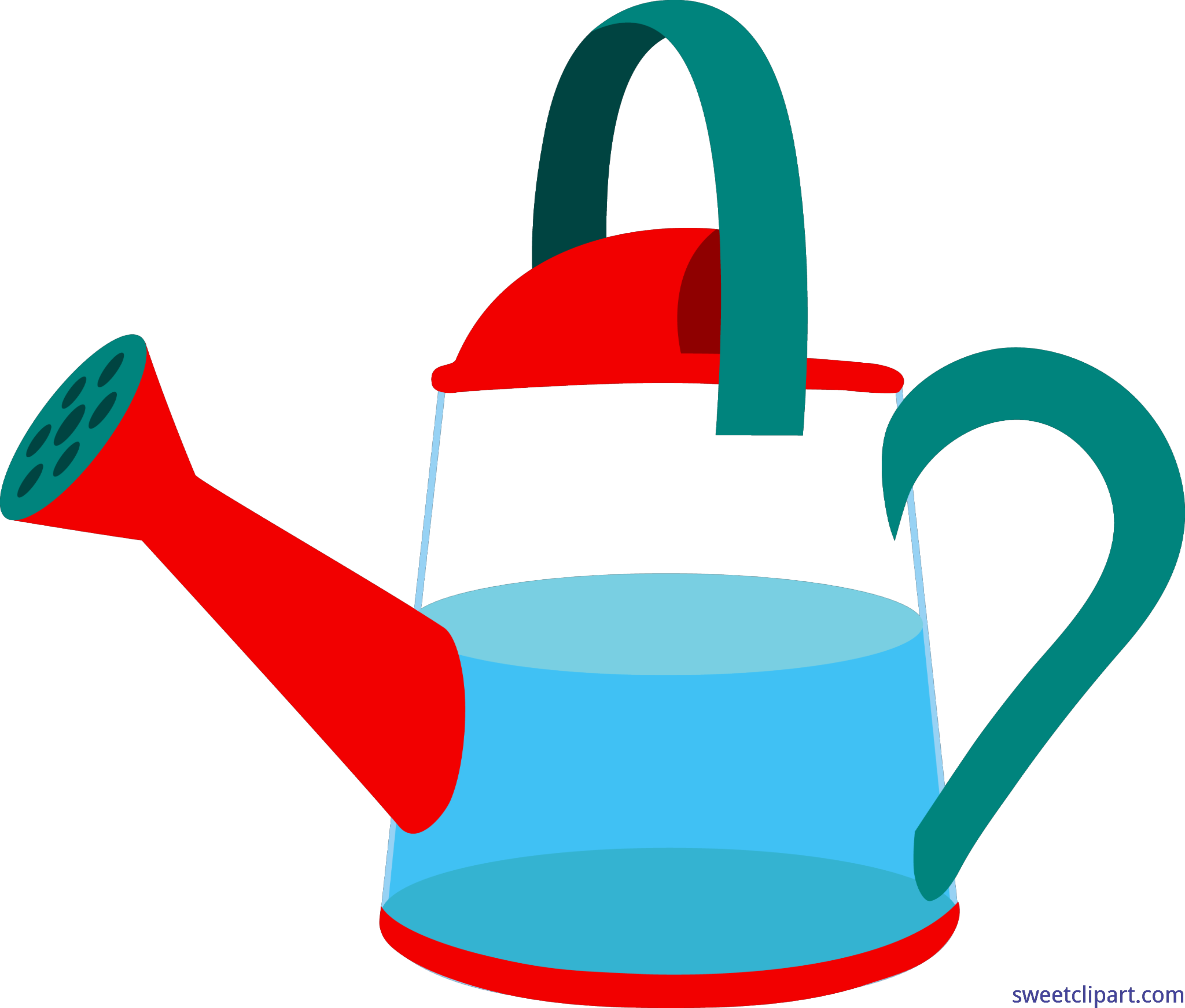 Picture Free Stock Garden Half Full Transparent Clip - Watering Can Clipart (5760x4901), Png Download