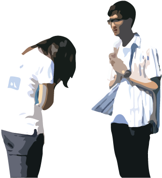 For Example They Doing "wai" With Other People - Thai People Png (556x380), Png Download
