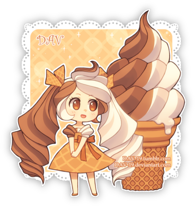 Chibi Kawaii Food Girl - Kawaii Food Girl (400x411), Png Download