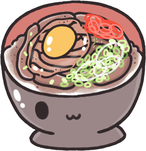 Chinese Clipart Kawaii - Katsudon Cartoon (503x519), Png Download