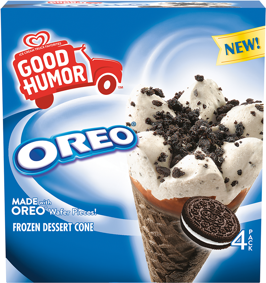 Good Humor Oreo Frozen Dessert Cone Ice Cream 4-4.1 (985x985), Png Download