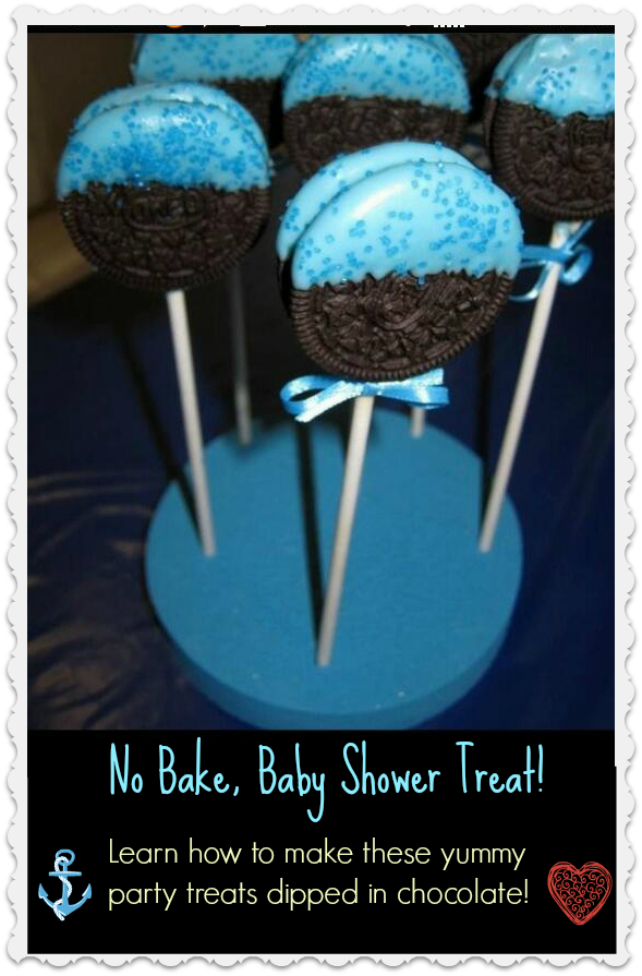 Baby Shower Chocolate Oreos - Birthday Party Food Ideas Frozen (589x895), Png Download