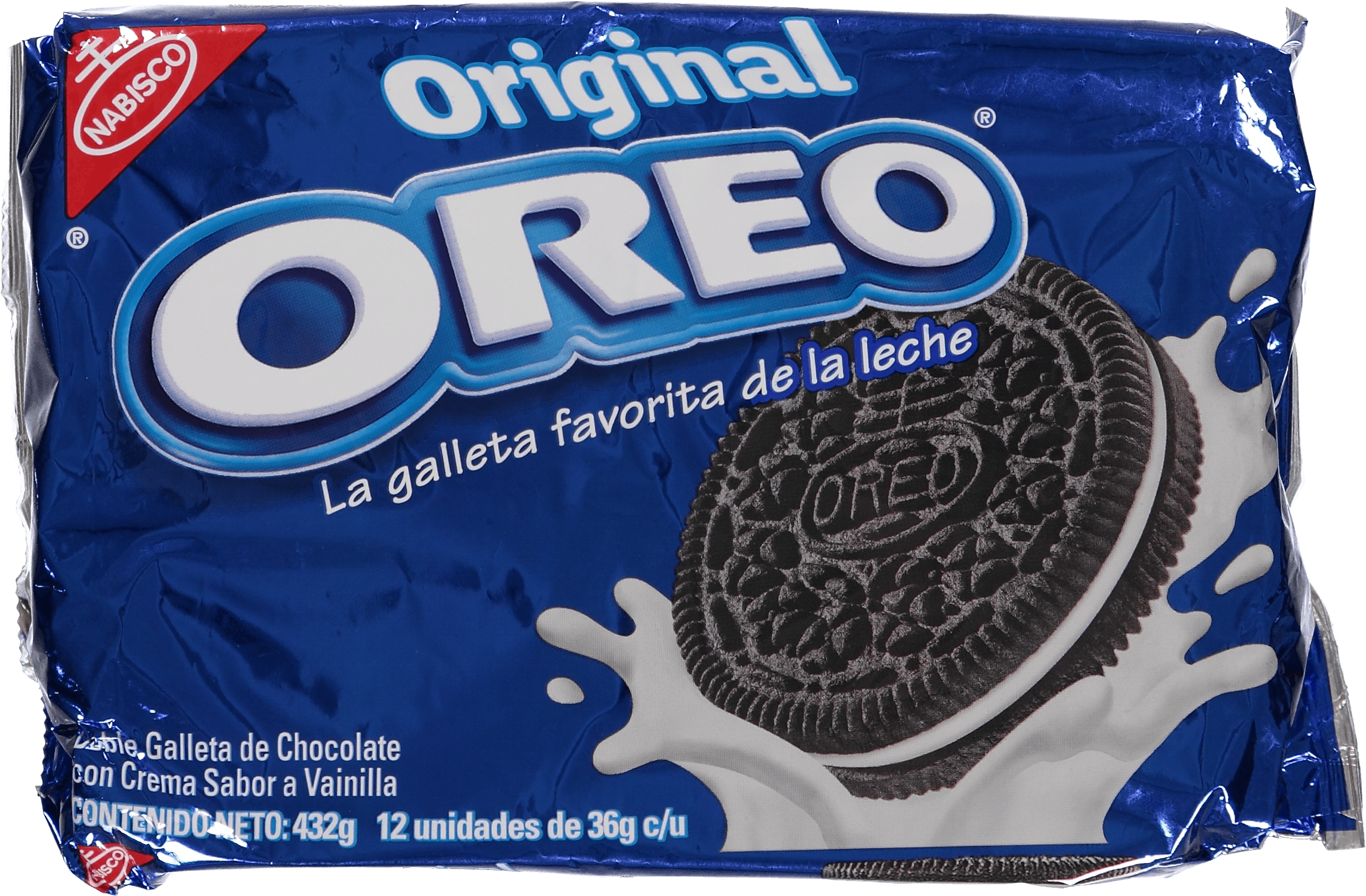 Galletas Oreo Bolsa 432gr Euro Supermercados - Oreo Cream Sandwich Cookies (2298x1510), Png Download