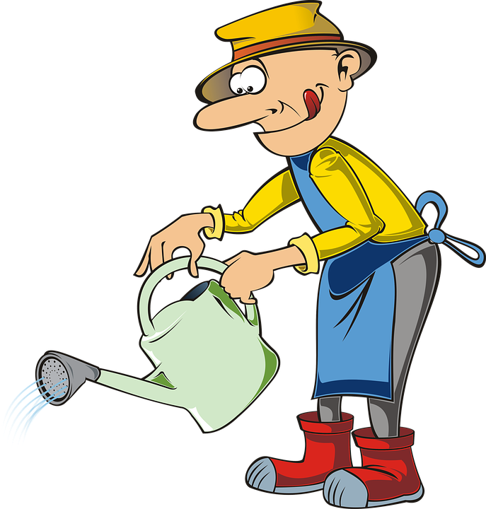 Gardener, Garden, Gardening, Watering Can, Watering - Jardinero Png (687x720), Png Download