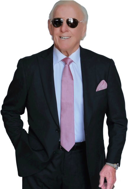 Black Herringbone Ric Flair Collection Custom Suit - Ric Flair In Suit (480x635), Png Download