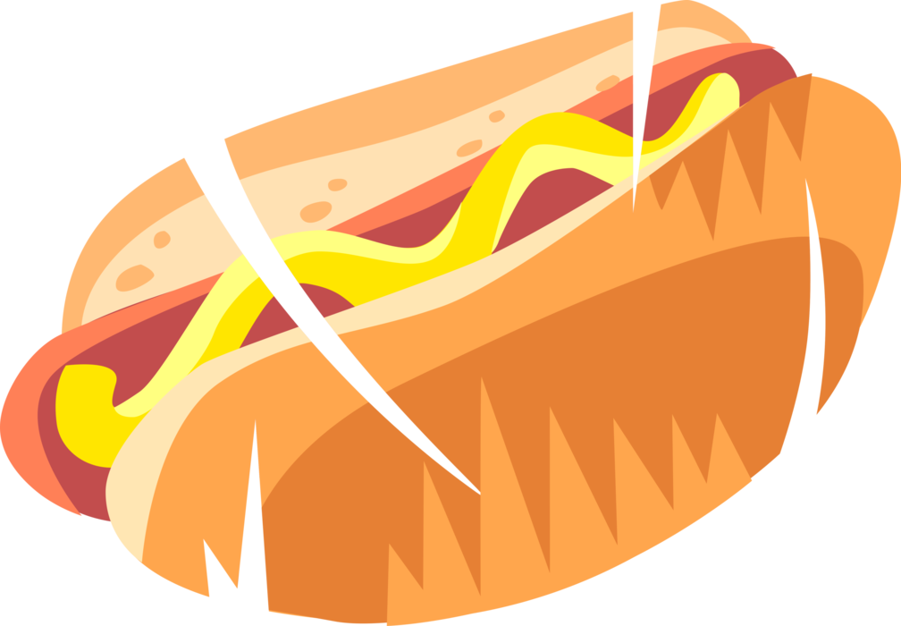 Cachorro Quente Com Mostarda Livre De Direitos Vetores - Hot Dog (480x338), Png Download