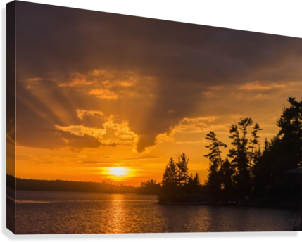 Sunrise Casting An Orange Glow Over The Sky And Reflected - Posterazzi Dpi12303003large Sunrise Casting An Orange (429x344), Png Download