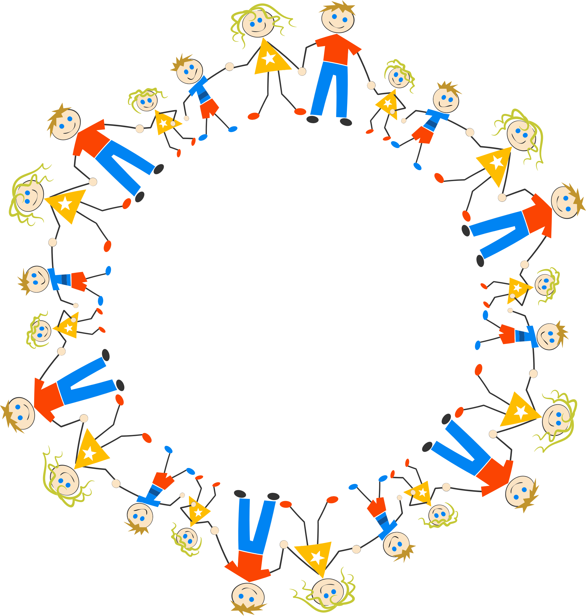 Big Image - Stick Figure Family Circle (2216x2326), Png Download