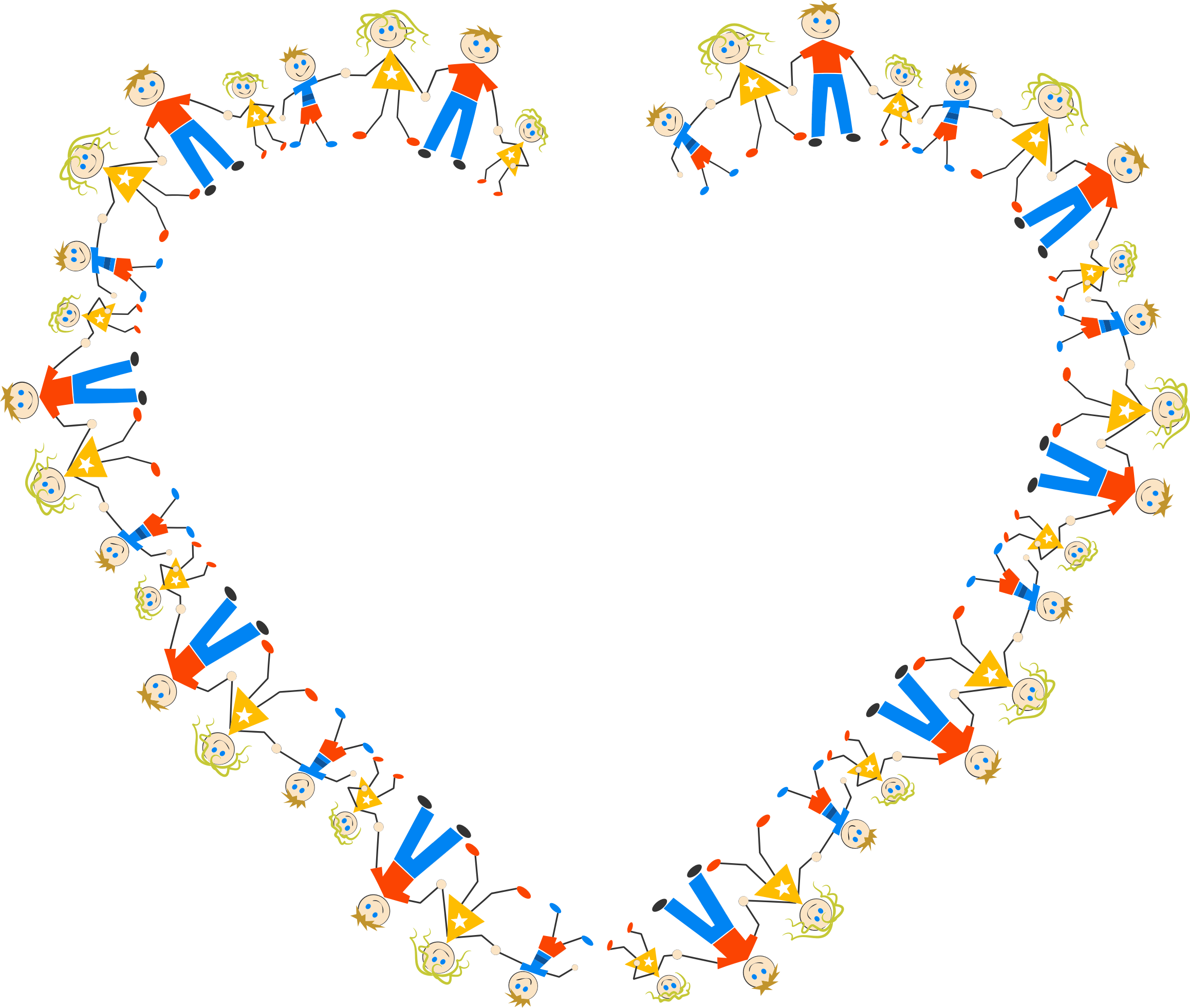 Big Image - Circle Of Stick Figures (2316x1962), Png Download