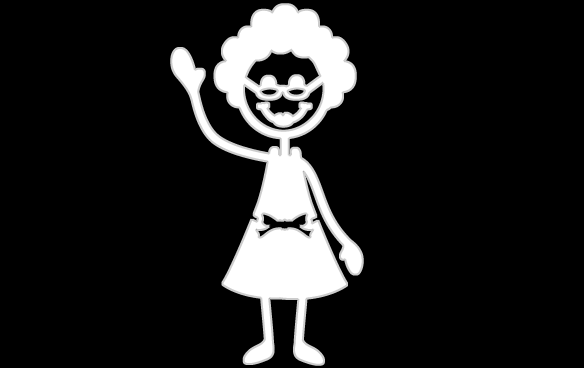 Grandma And Grandpa Stick Figure (584x368), Png Download