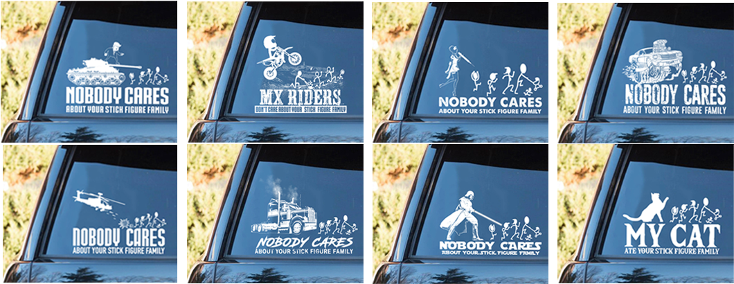Nobody Cares About Your Stick Figure Family Mugs (1193x411), Png Download